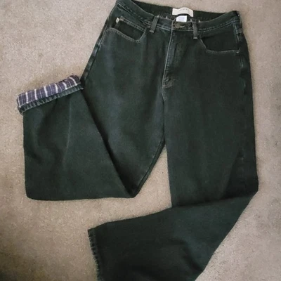 LL Bean Flannel Lined Double L Relaxed Fit Denim Jeans Pants Men's 33x30 Blk - Image 1 of 4