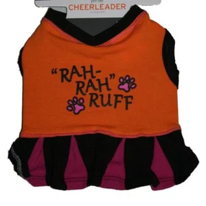 Cheerleader Dog Costume Orange Rah Rah Ruff Pet T-Shirt Cheer Dress - Picture 1 of 1