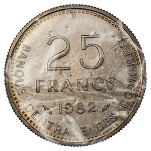 Comores - 25 francs 1982 ESSAI - nickel - scellé FDC - KM.E8 pièce de monnaie - Imagen 1 de 2