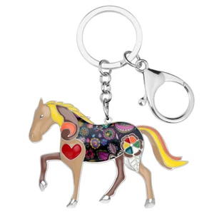Enamel Alloy Cute Horse Keychain Car Purse Key Ring Animals Jewelry Charms Gifts - Picture 1 of 11