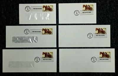 USA, SCOTT # U668, SET OF 6 FDC COVERS SIZE 12, 21 & 23 SEABISCUIT, HORSE RACING - Image 1 of 4