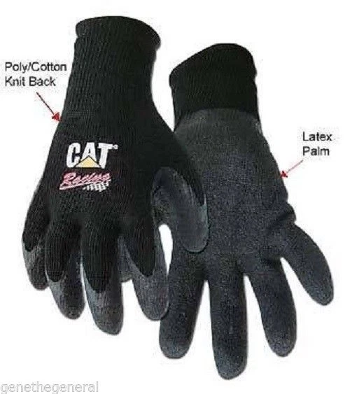 NUEVOS GUANTES RECUBIERTOS PUÑO MUÑECA LÁTEX TEJIDO CARRERAS CAT CATERPILLAR BOSS Foto 1 de 4