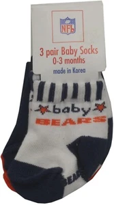 Chicago Bears Infant Baby Socks 3 Pair - Picture 1 of 1