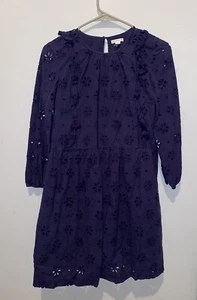 ❤️ Crewcuts Girls Navy  Smocked Embroidered Dress 16 - Picture 1 of 3