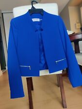 Calvin Klein Royal Blue Open Front Softshell Cropped Blazer Jacket Size Petite 6