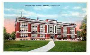 SENIOR HIGH SCHOOL Emporia, Kansas KS lin c1943 - Carte postale - Photo 1/2