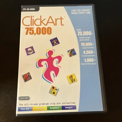 Click Art 75,000 Broderbund PC CDROM - Image 1 of 4