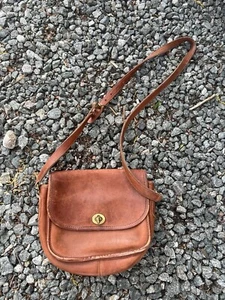 Vintage Coach 8827 Sidepack Brown Leather Crossbody Shoulder Bag - Picture 1 of 12