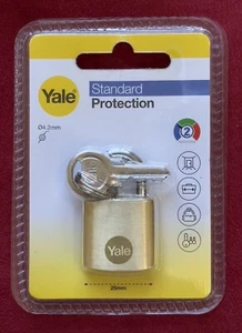 Yale 25mm Brass Padlock for Suitcase Luggage Bag Backpack Locker - Picture 1 of 7