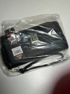 Stone Mountain CRUNCH MATTE BLACK SLG Zip Around Leather Clutch Wallet - Picture 1 of 4