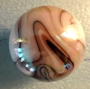 1984 Gibson Art Glass Amethyst Iridescent Swirl Paperweight - Bild 1 von 10