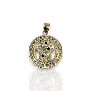 Medallion Hamsa CZ - 10K Yellow Gold - Picture 1 of 2
