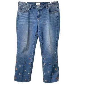 Driftwood Jeans Colette Embroidred Crop Straight Jeans-Prairie Größe 16 A638051 - Bild 1 von 7