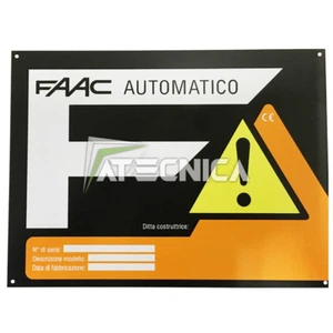Cartello inox di segnalazione avvertenza cancello automatico Faac 210 x 155 mm - Imagen 1 de 1