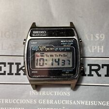 Vintage SEIKO Quartz A159-4019 G LCD Digital Alarm Chronograph Watch With Manual