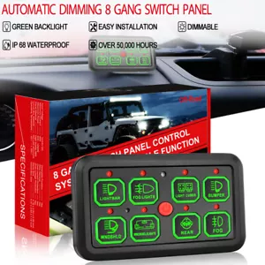 8 Gang Switch Panel LED Light Bar Dimmable Circuit Relay System Control Box Car  - Picture 1 of 12