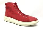 Ecco Ankle Boots Booties Shoes Womens Size 9-9.5 US 40 EU Red Lace Up Wedge