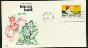1381 Cubierta Artesanal Escasa 1969 Cachet Profesional Béisbol Sin Dirección Primer Día - Imagen 1 de 1