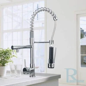 UK New Kitchen Sink Basin Mixer Taps 360° Swivel Spout Pull Out Spray Pot Rinser - Picture 1 of 9