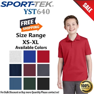 Sport-Tek YST640 Youth Short Sleeve PosiCharge RacerMesh Polo Shirt - Picture 1 of 9