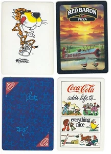 LOT 4 Vintage Single Swap Playing Cards Cheetos Pizza Coca Cola Nabisco - Picture 1 of 1