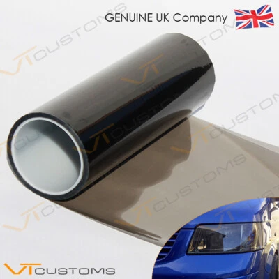 30 x 200cm MEDIUM Smoke Black Tint Film Headlights Tail lights Car Vinyl Wrap - Image 1 of 4