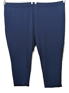 Susan Graver Pants 4Xp NEW $57 Liquid Knit Modern Essentials Pull On 50" Blue - Picture 1 of 9