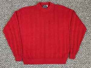 Vintage Peconic Bay Traders Sweater Men's XL Red Knit 90s Pullover Cotton USA - Picture 1 of 8