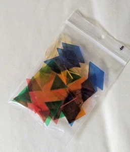 Pattern Blocks - 48 Clear plastic pieces - mathematical shapes - Picture 1 of 8