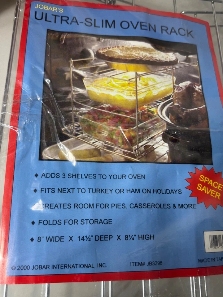 JOBAR Estante para Horno Ultra Delgado - Nuevo, Añade 3 Estantes Extra, Ahorro de Espacio Foto 1 de 3
