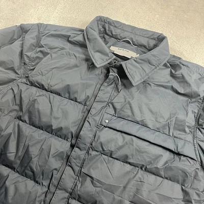 Prana PYX Duck Down Hoodie Jacket Full Zip Pullover Mens XL Navy Blue Bomber - Image 1 of 4