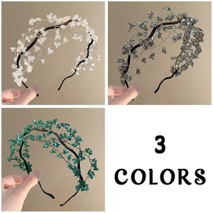 Sweet Crystal Hair Bracelet Fresh Retro Weaving Beads Hairband Hair Accessories - Picture 1 of 12