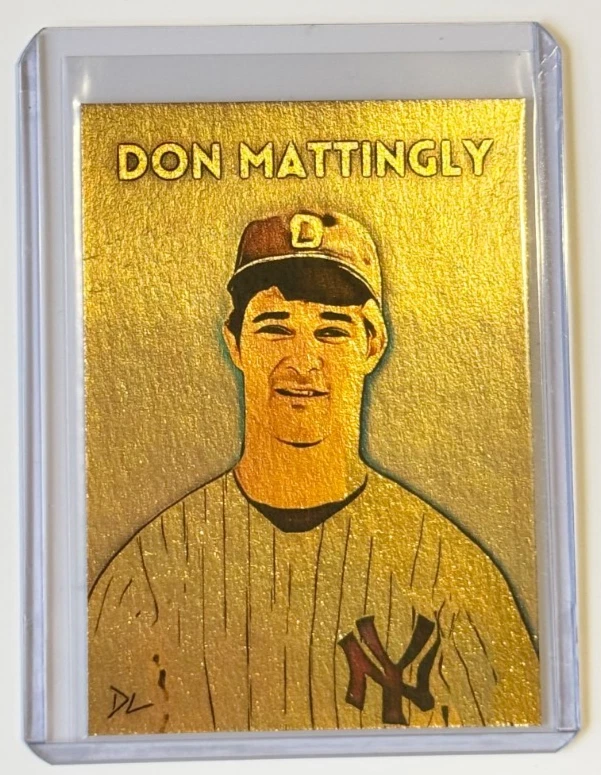 Cartão comercial Don Mattingly folheado a ouro assinado pelo artista "Oneonta Yankees" 1/1 - Imagem 1 de 2