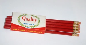 Vintage Qualität Bleistifte rote Radiergummis 9 Stück neu unvolle Schachtel Fähnrich USA 10335 -3 - Bild 1 von 8