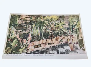 Vintage Cliftons "Pazifik Meer" Cafeteria Postkarte Los Angeles tropisches Dekor Sc - Bild 1 von 2
