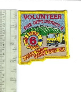 *RAR*Sandia Park, Cedar Crest NM New Mexico Freiwillige Feuerwehr Dist. 6 Aufnäher - Bild 1 von 1