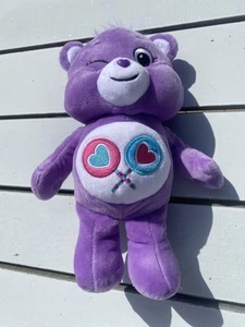 Care Bears Share Bear 9" Plush Soft Purple Lollipop Hearts Stuffed Bear - Picture 1 of 4