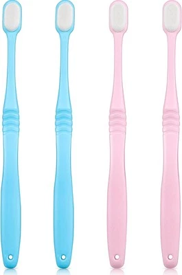 BOAO 4 Pieces Extra Soft Toothbrushes Micro Nano Manual Toothbrush for Sensitive...