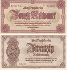 Notausgabe Sudetenland und Niederschlesien, 20 Reichsmark 1945, Ros.186, ksfr.