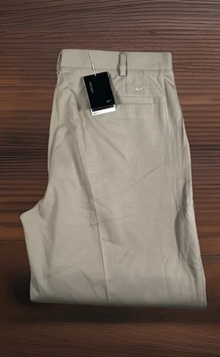 VTG Nike Dri-Fit Khaki Golf Dress Pants Men’s 40 Tan Fit Dry Pleated NWT - Image 1 of 4