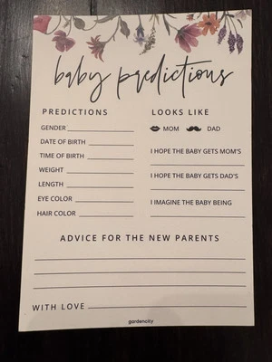 JUEGOS BABY SHOWER Juego de 4 Cartulina Impresa DIVERSIÓN FIESTA ACTIVIDAD 25 INVITADOS Foto 1 de 4