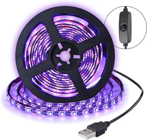 Schwarzlicht Led Strip 2M 3528 120LED UV Bar Stromversorgung Über USB, 395Nm  - Bild 1 von 12