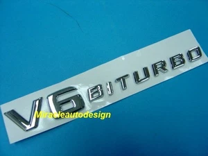 Chrome * V6 BITURBO Badge Emblem FOR MERCEDES BMW VW TDI Garett Maserati Si 425 - Picture 1 of 1