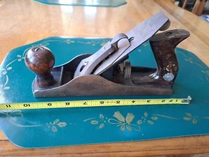 Vintage Fulton Hand Plane USA Wood Handles Original Sticker 10" Long USA Working - Picture 1 of 9