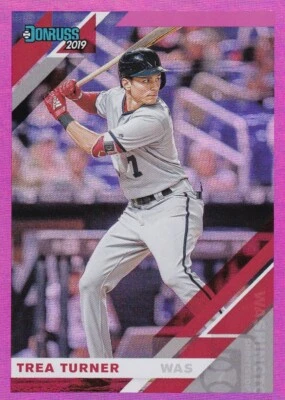 2019 DONRUSS PINK HOLO TREA TURNER WASHINGTON NATIONALS PARALLELS - P6769 - Image 1 of 2
