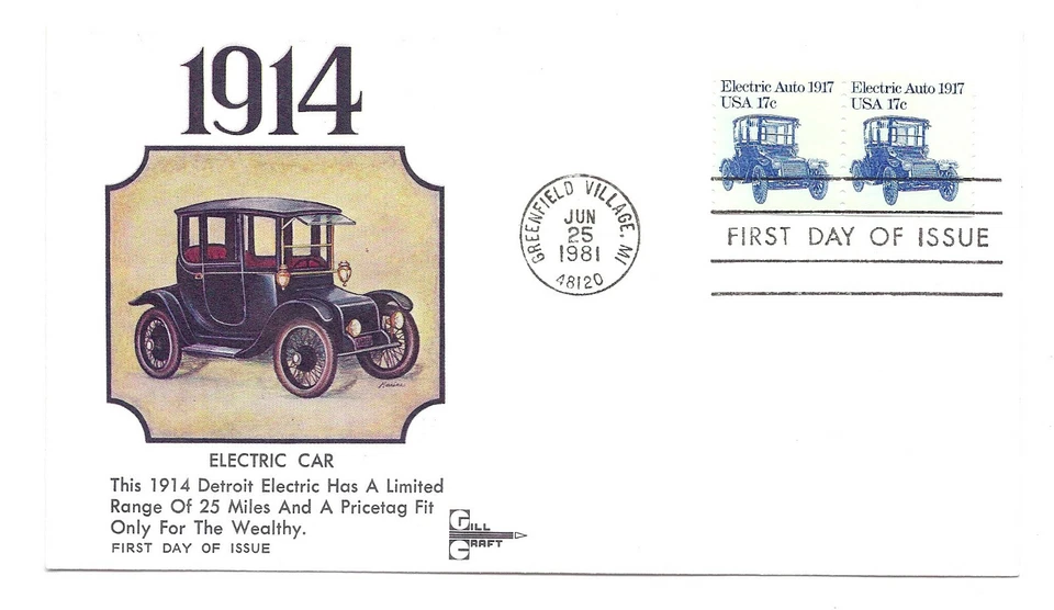 1906  17c Electric Auto 1917 GillCraft FDC  - Image 1 of 1