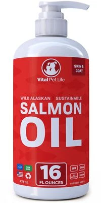 Salmon Oil for Dogs & Cats (16oz) - Fish Oil Omega 3 EPA DHA Liquid Food Supp... - Image 1 of 4
