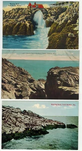 Vintage MAINE POSTCARDS SET OF 3 ROARING ROCK POINT CHASM YORK HARBOR ME - Picture 1 of 2