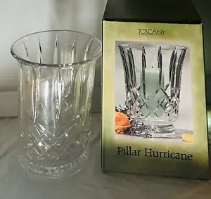 Toscany Crystal Pillar Hurricane Candle Holder- New In Box - Picture 1 of 3