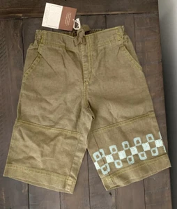 Tea Collection Boys Linen Clam Diggers Size 4 Brown NWT NEW (Z7) - Picture 1 of 7